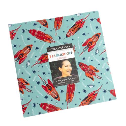 321 Blast Off Layer Cake® 20950LC Moda Precuts   pre-cut Layer Cake 10" squares quilt fabric by Stacy Iest Hsu