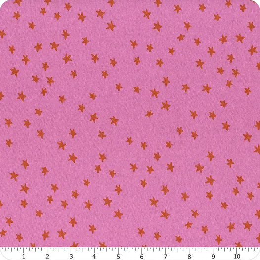 END OF BOLT 864 Ruby Star Starry Pink and Orange  RS4109-77 background 100% cotton quilting fabric