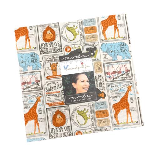 Animal Park Fun Layer Cake® 20960LC &nbsp;Moda Precuts pre-cut Layer Cake 10" squares quilt fabric by Stacy Iest Hsu