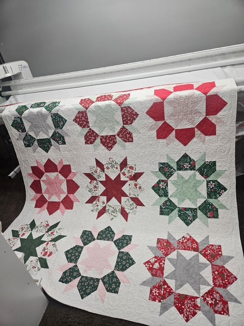 Swoon Christmas Precut Sew-Ready Quilt Kit featuring Riley Blake Mistletoe & Holly