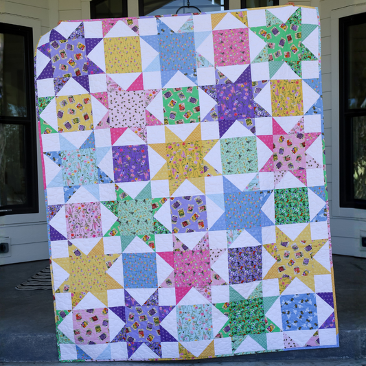 Cut Flowers  Sew-Ready Quilt Kit Featuring Gorgeous New Summer Cut Flowers Fabric  Line  64" X 76"
