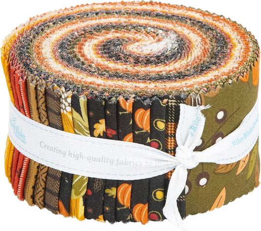 Awe of Autumn Rolie Polie 40 piece 2.5-inch Strips Jelly Roll Riley Blake Designs RP-16190-40 quilt fabric by Sandy Gervais