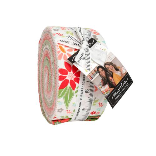 Poinsettia and Pear Jelly Roll® 37710JR Moda Precuts 100% cotton fabric quilt strips by Sherri & Chelsi