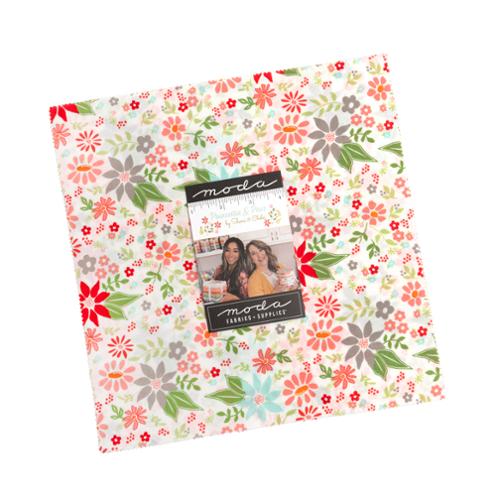 Poinsettia and Pear Layer Cake® 37710LC Moda Precuts 100% cotton quilting fabric 10" squares quilt fabric by Sherri & Chelsi