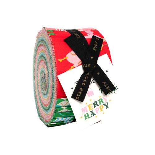 Merry Happy Jelly Roll® RS3097JR Ruby Star Precut 100% cotton fabric quilt strips by Kimberly Kight