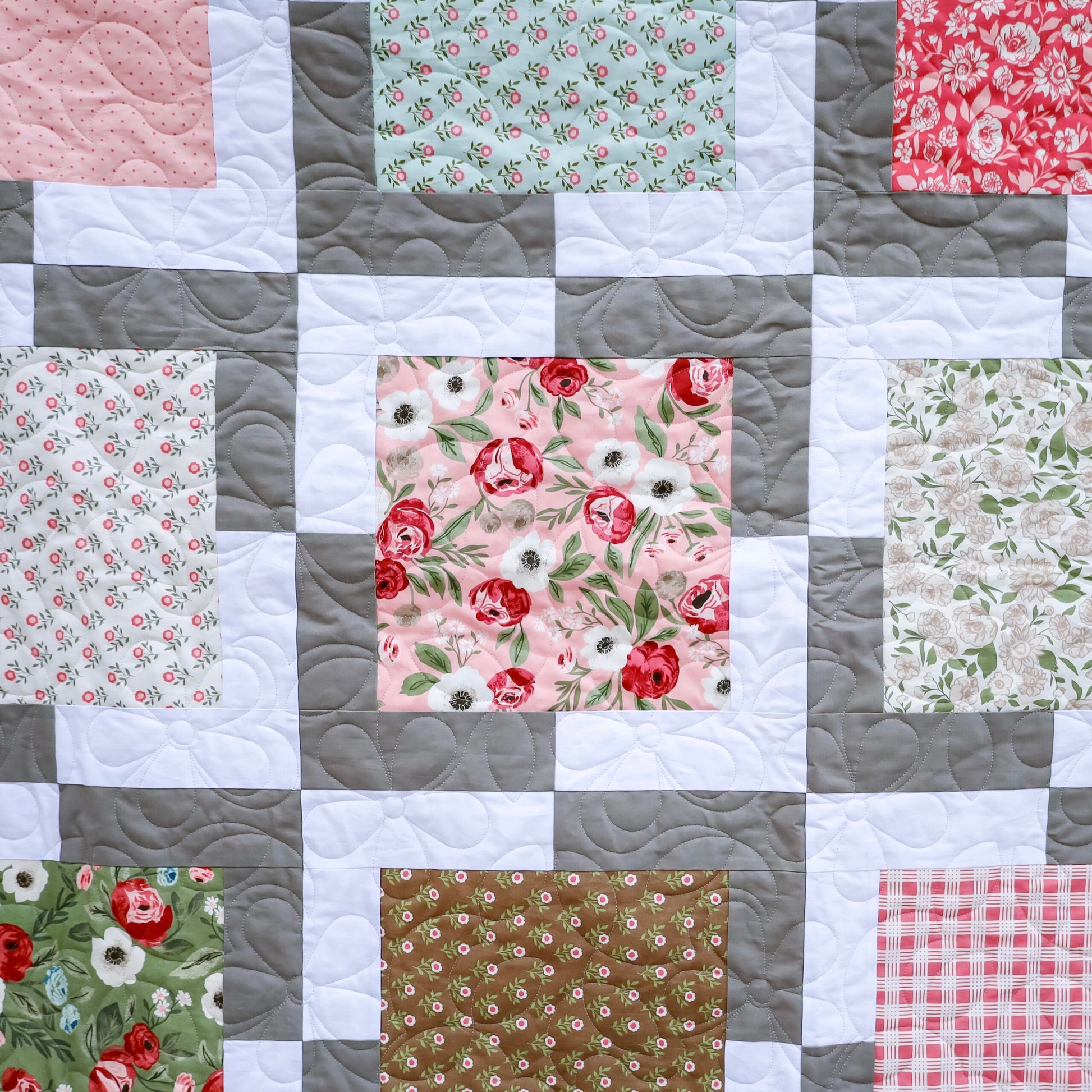 Iconic Quilt Sample Featuring Moda Lovestruck Fabric, 78" x 78" image 1