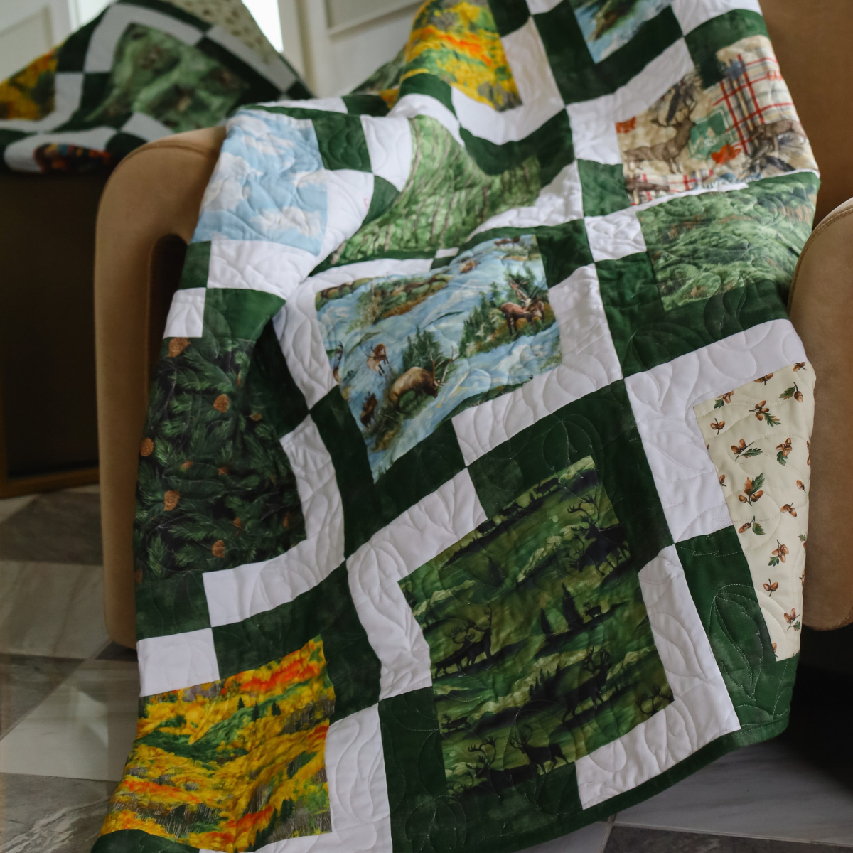 Iconic Lella Boutique Pre-Cut Ready-To-Sew Quilt Kit Featuring Wild Blue Yonder and Grunge  by The Moda designers