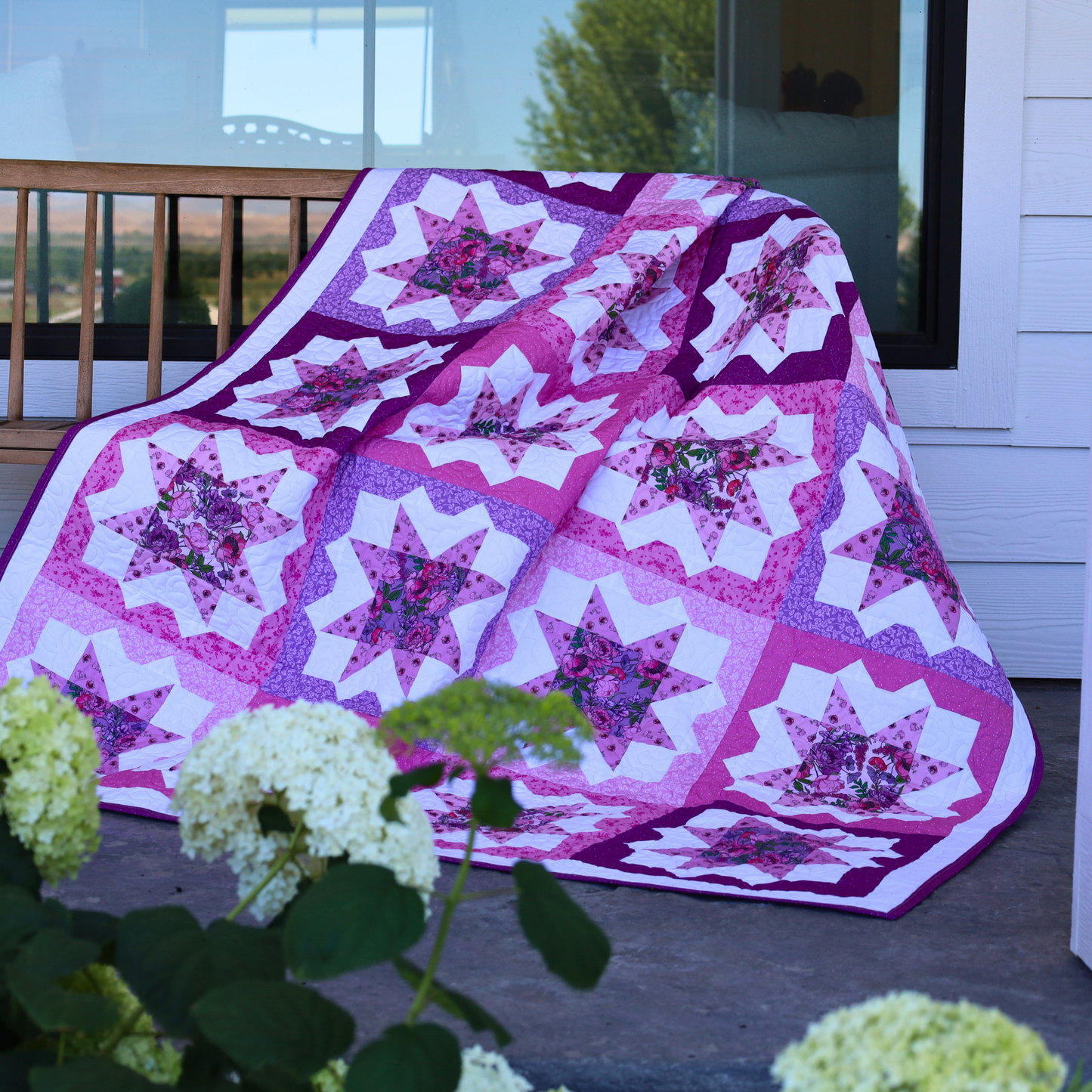 Granny Squares Pre-Cut Quilt Kit – Dreamy Florals in Bloom!  60" X 74"