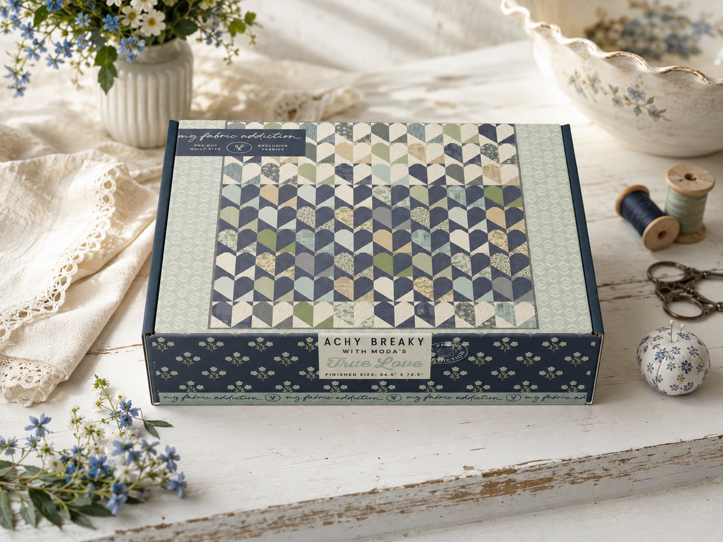 Achy Breaky Pre-Cut Quilt Kit – Featuring True Love by Moda ❤️