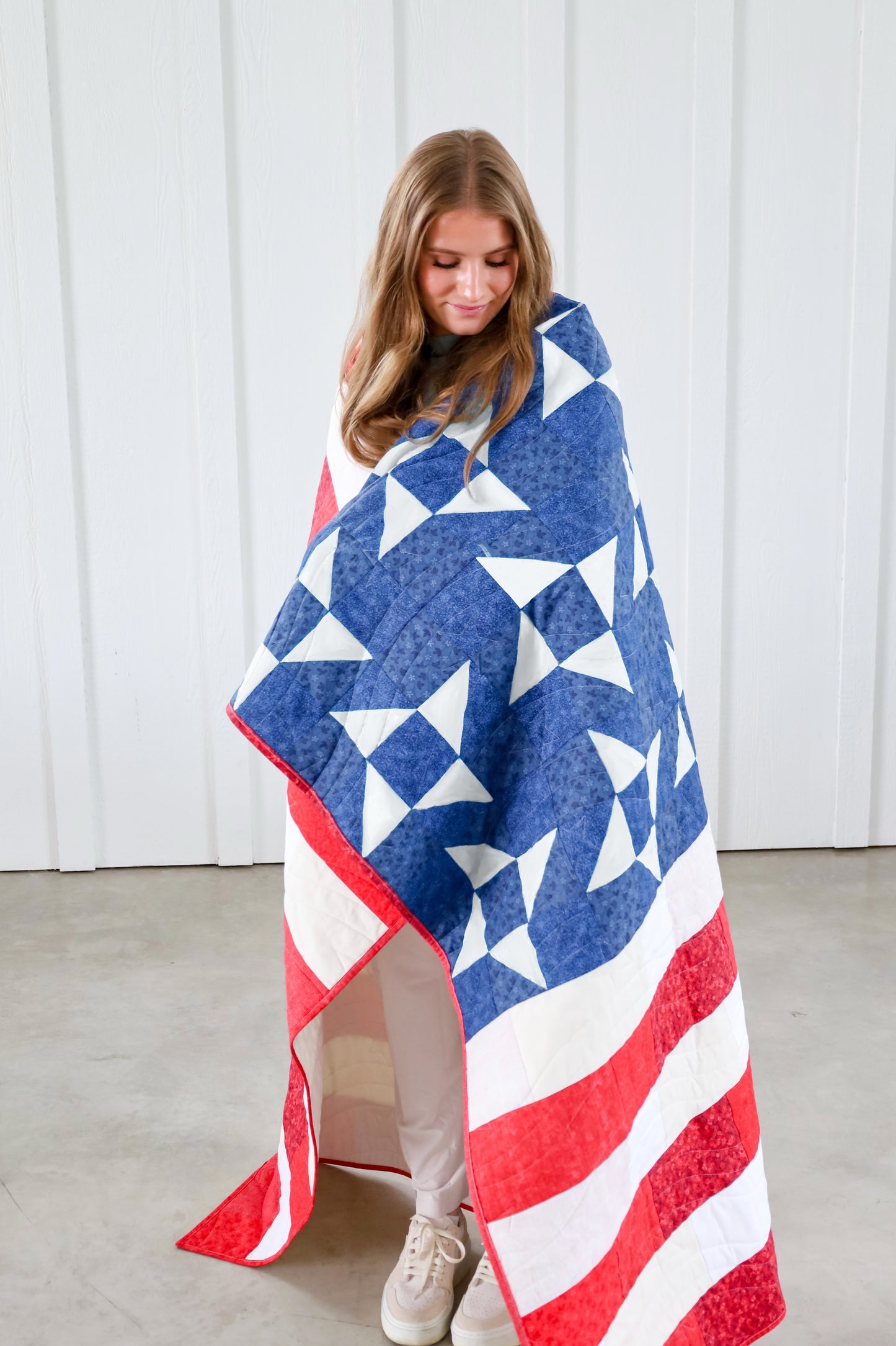 Old Glory Pre-Cut Ready-To-Sew Quilt Kit (Includes Backing!)