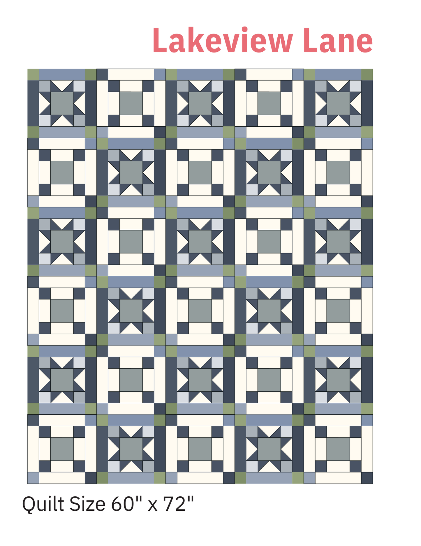 Lakeview Lane Squared Digital Quilt Pattern