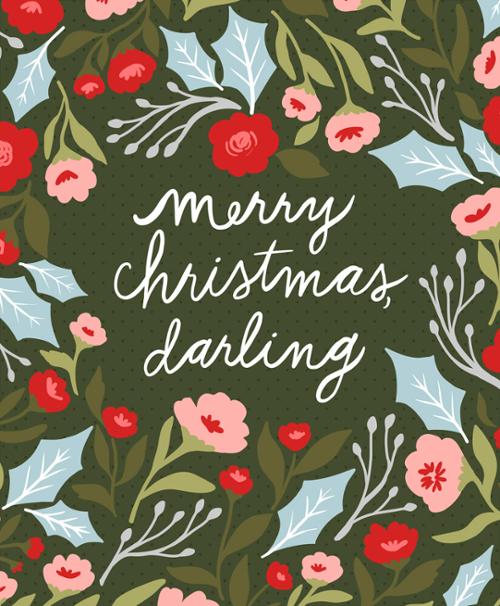 Berry And Pine "Merry Christmas Darling" Panel 5247 11P Moda Precuts 72" x 58" by Lella Boutique