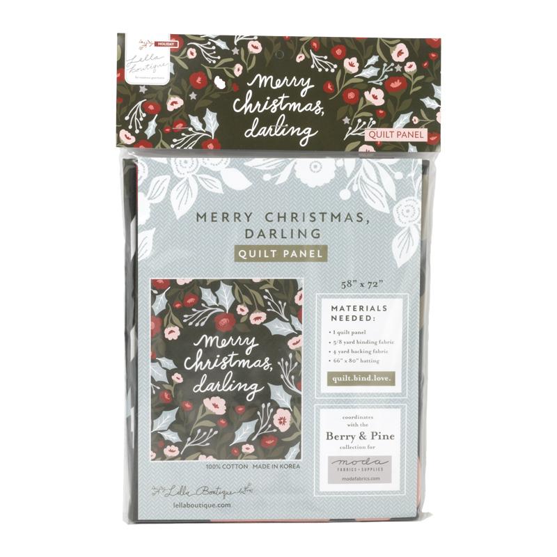 Berry And Pine "Merry Christmas Darling" Panel 5247 11P Moda Precuts 72" x 58" by Lella Boutique