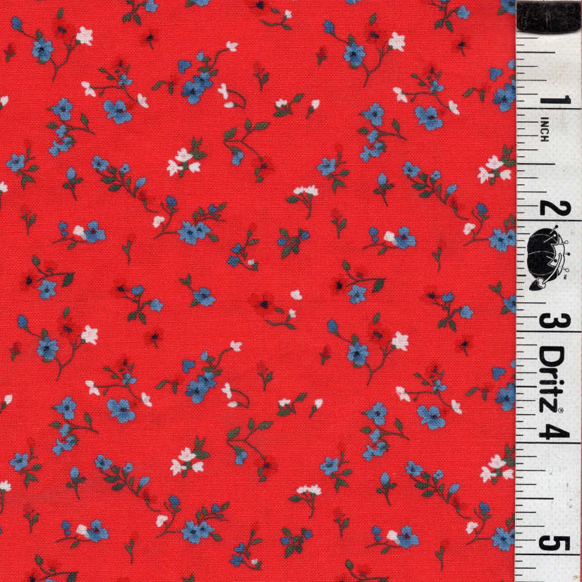 5-Yard Continuous Fabric Cuts Patriotic Floral on Red– Endless Possibilities!