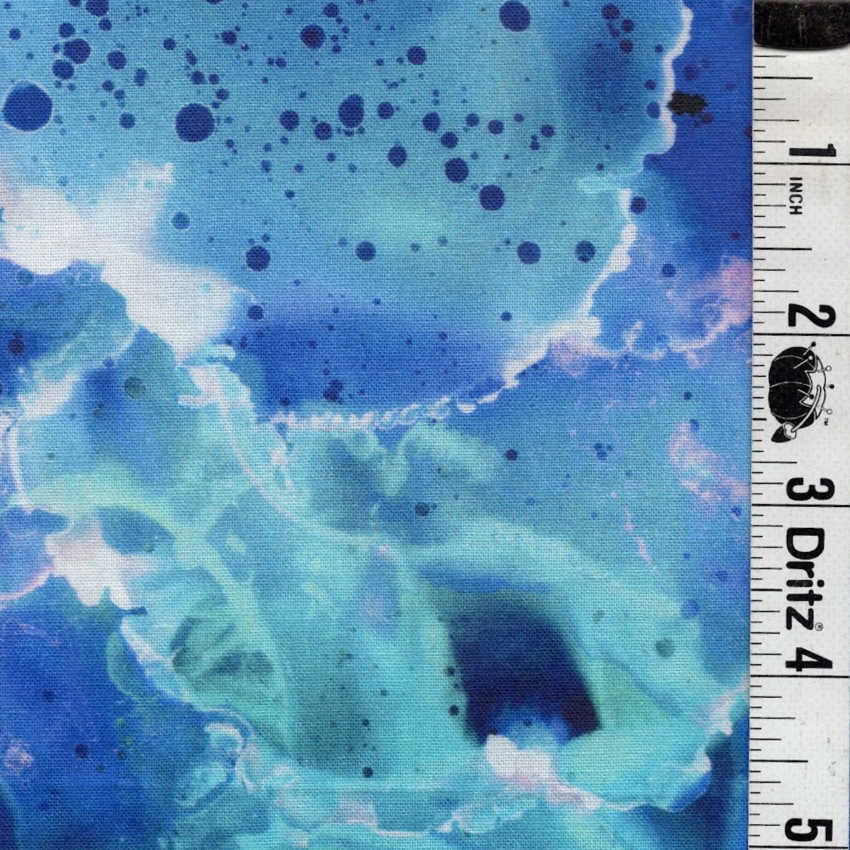 END OF BOLT 699 Blue Teal Water Fabric background 100% cotton quilting fabric