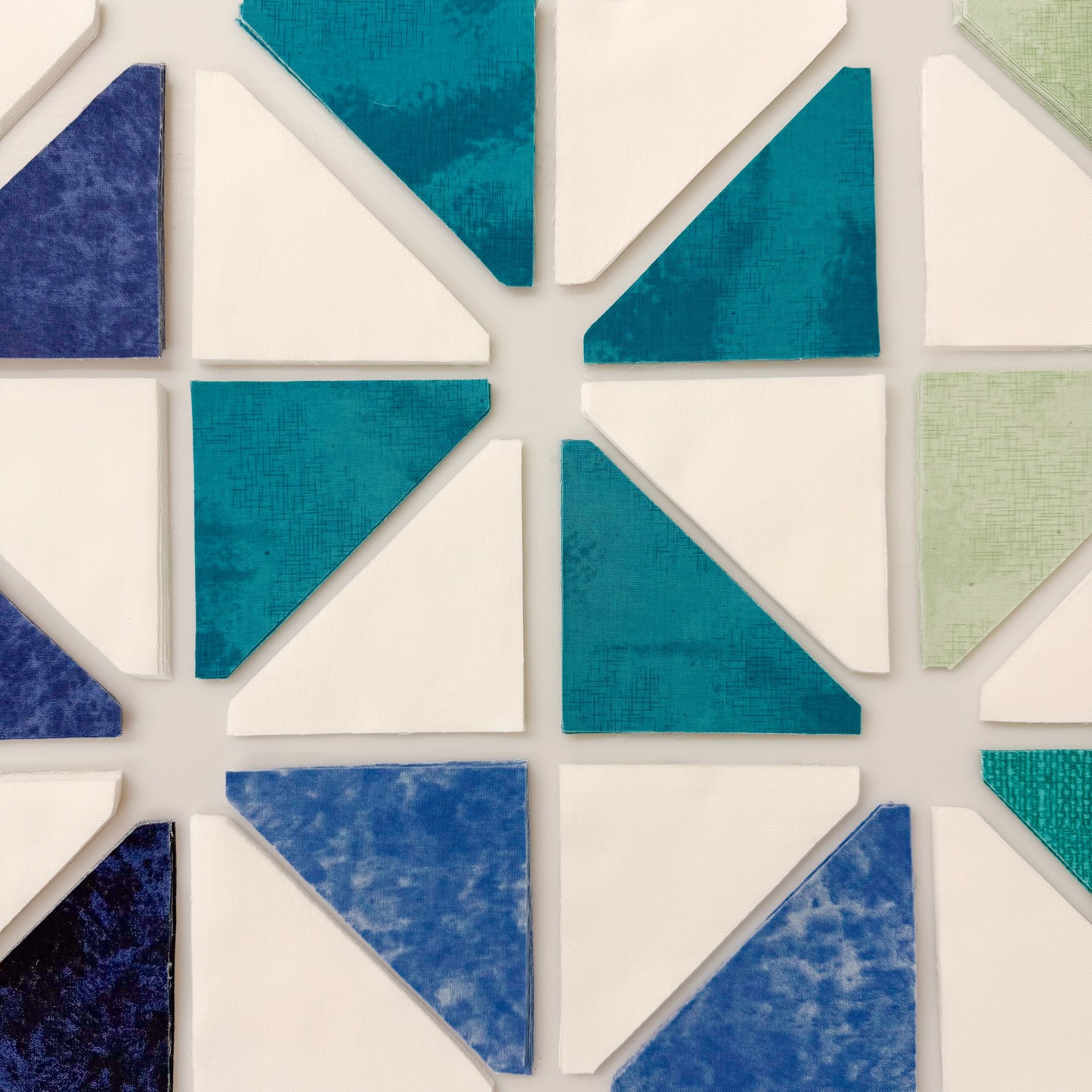 Pinwheel Perfection Blues  Sew-Ready Quilt Kit Featuring Gorgeous Riley Blake Shabby Basics Line