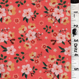 5-Yard Continuous Fabric Cuts Bountiful Bouquet on Orange – Endless Possibilities!