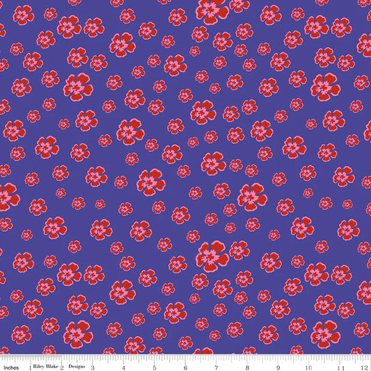 END OF BOLT 26 Riley Blake C15547 Botanic Blast Purple 100 percent cotton fabric