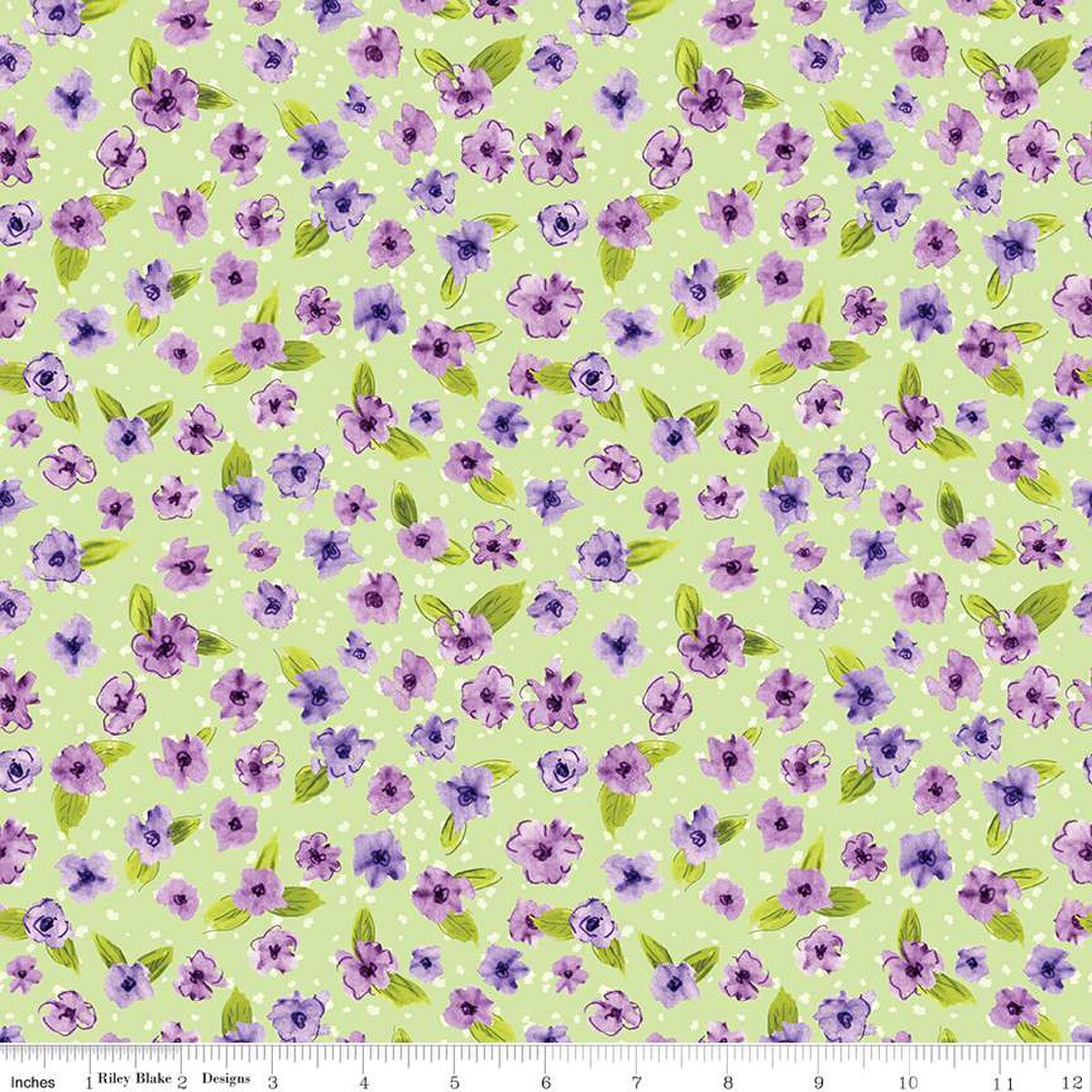 Plum Petals Small Flowers Fern C15642  Riley Blake   By The Yard Fabric  cotton quilt fabric