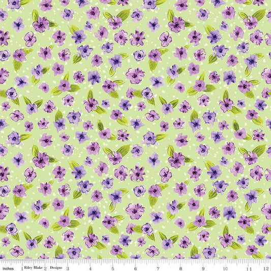 Plum Petals Small Flowers Fern C15642  Riley Blake   By The Yard Fabric  cotton quilt fabric