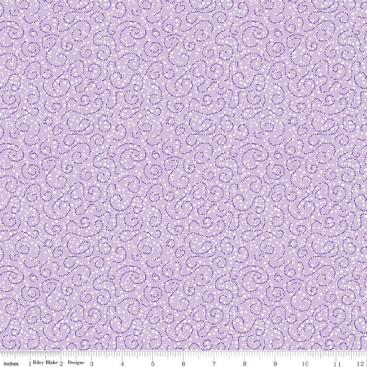 Plum Petals Swirl Lilac  C15645 Riley Blake   By The Yard Fabric  cotton quilt fabric