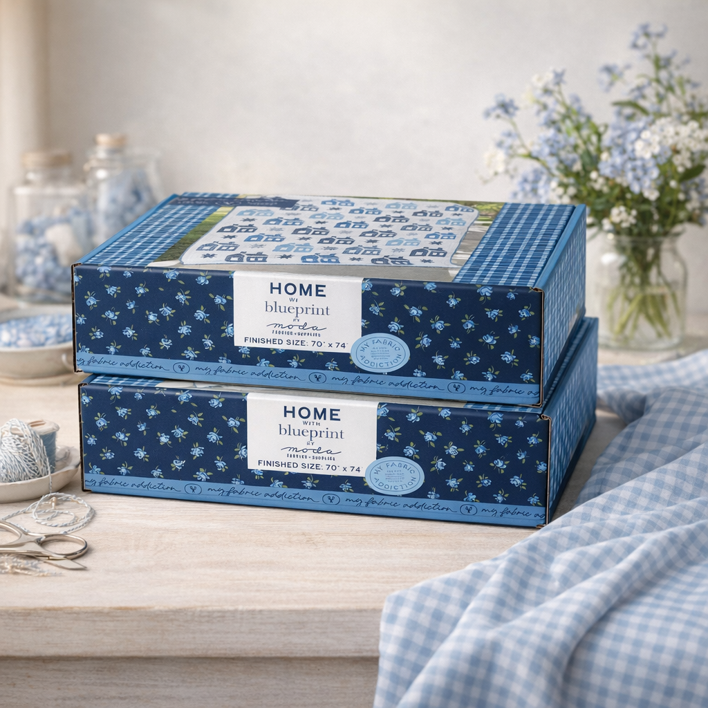 Home Precut Sew-Ready Quilt Kit Featuring Moda Blueprint Fabric by Camille Roskelley Home Precut Sew-Ready Quilt Kit Featuring Moda Blueprint Fabric by Camille Roskelley