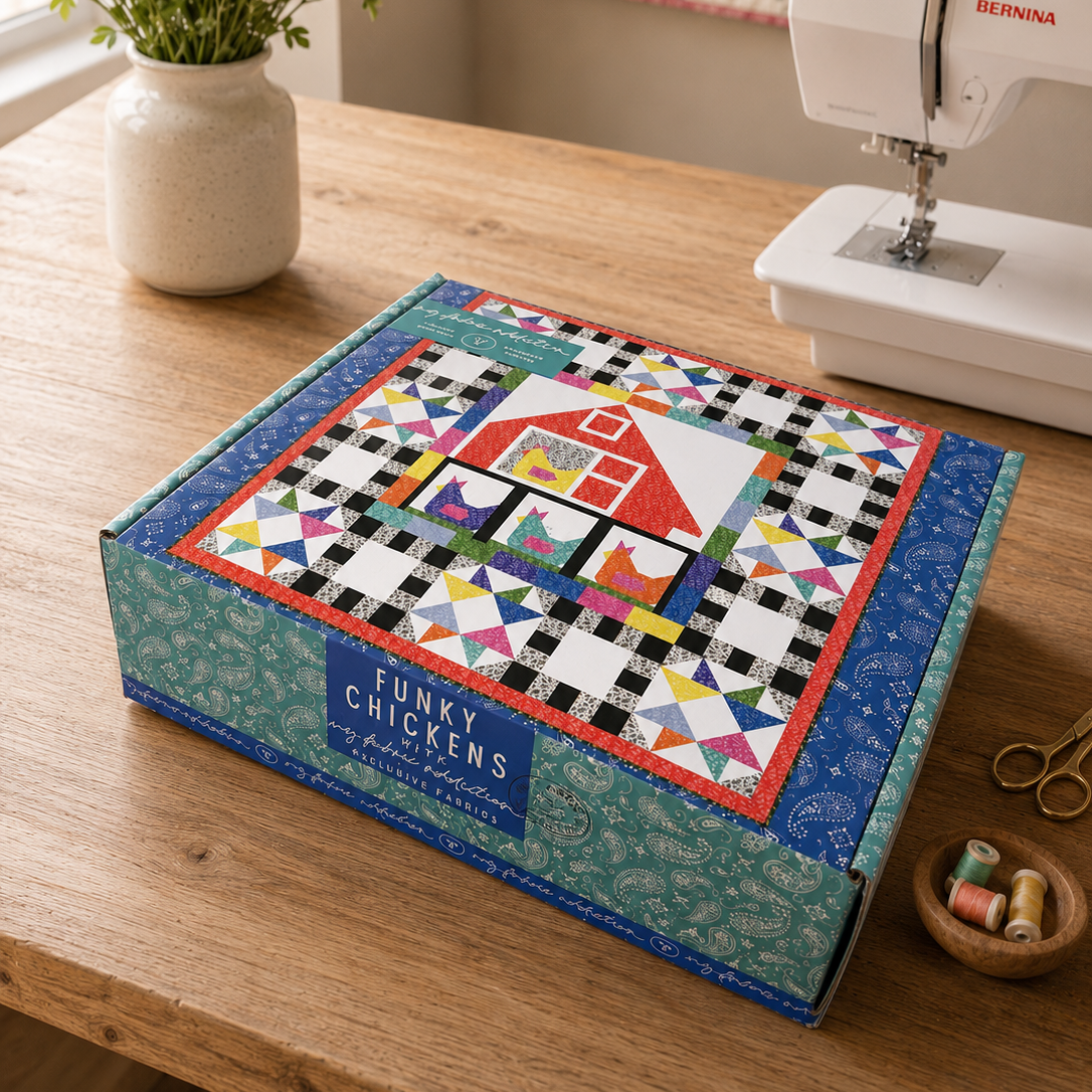 Funky Chickens  Pre-Cut Ready-To-Sew Quilt Kit 74 X 74