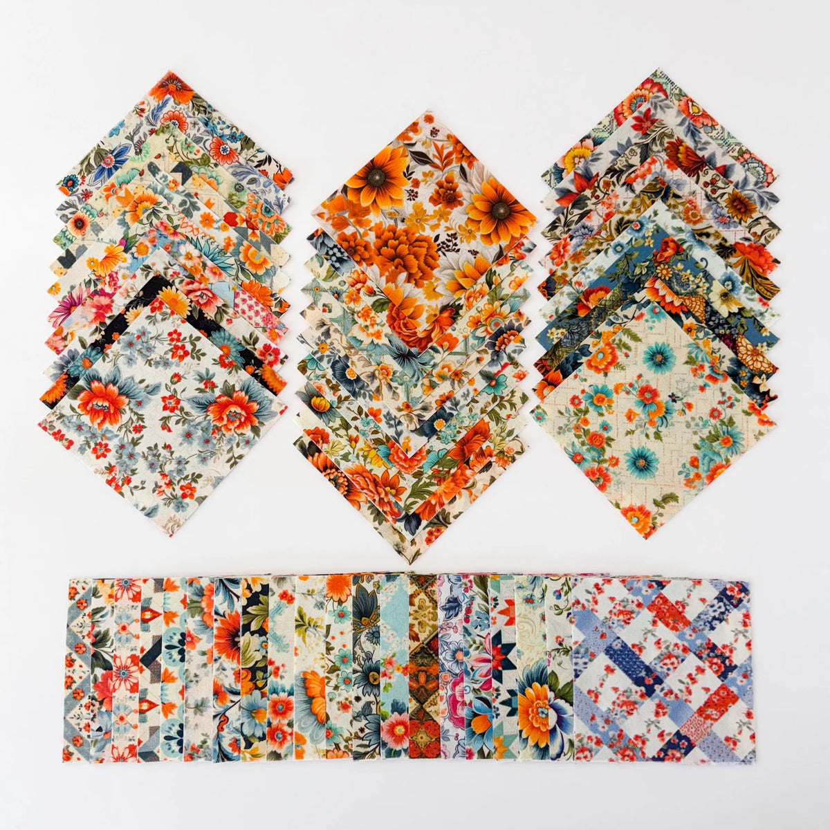 Cottage Floral Set#1: 102pc 10" Precut Squares Layer Cake