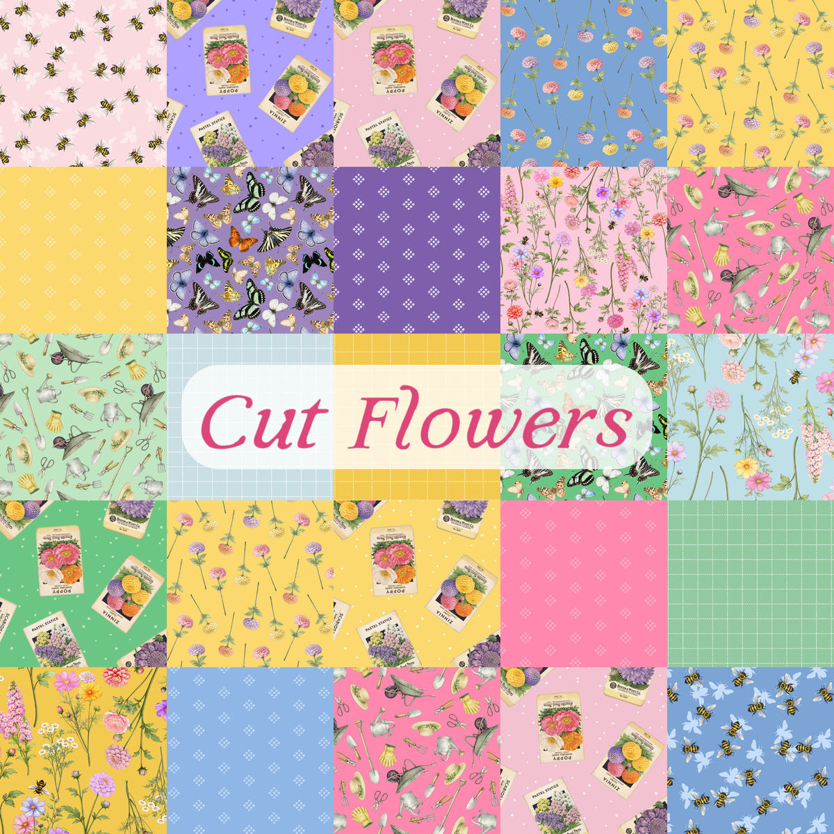 Cut Flowers 23pc Fat Quarter Bundle