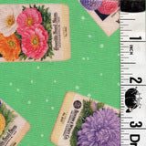 5-Yard Continuous Fabric Cuts Flower Gardening Seeds on Green – Endless Possibilities!