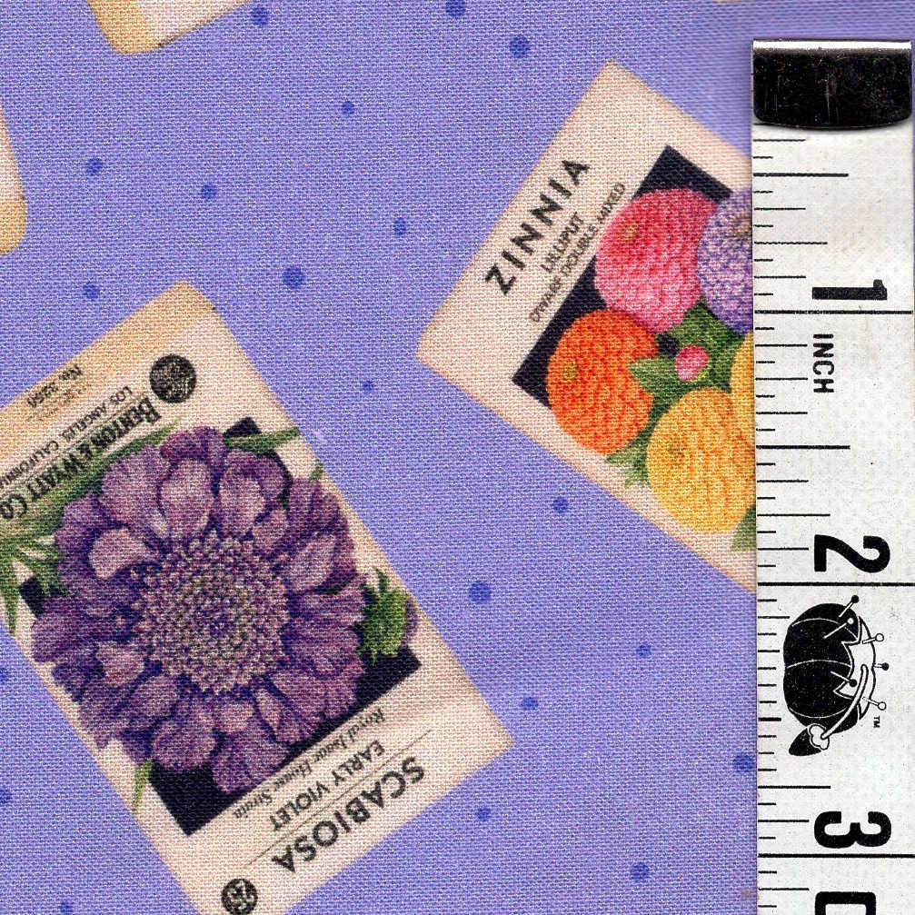 5-Yard Continuous Fabric Cuts Flowers Seeds on Lavender – Endless Possibilities!