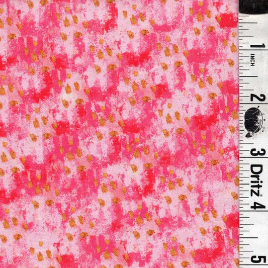 END OF BOLT 726 Pink Gold Specks Fabric background 100% cotton quilting fabric