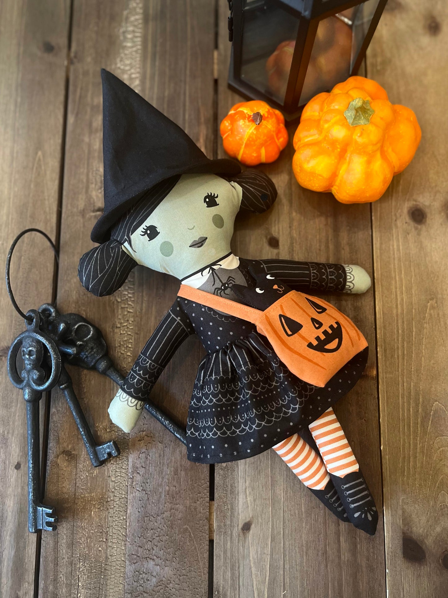 Home Sweet Haunt Panel Multi 20921 11 Moda Stacy Iest Hsu for Moda - Cut & Sew Doll Panel - Witch doll Halloween