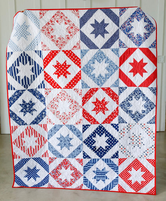 How They Shine Sew-Ready Quilt kit Featuring Freedom Garden by Riley Blake 64" x 80"