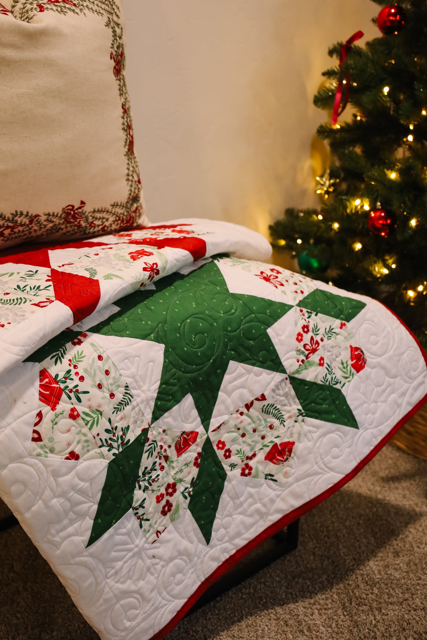 Swoon Christmas Precut Sew-Ready Quilt Kit featuring Riley Blake Mistletoe & Holly