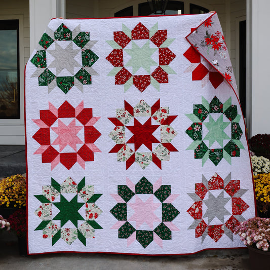 Swoon Christmas Precut Sew-Ready Quilt Kit featuring Riley Blake Mistletoe & Holly