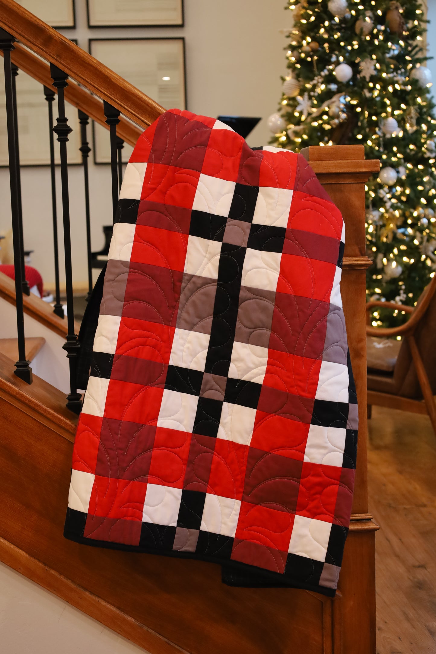 Toasty Tartan Red  Precut Sew-Ready Quilt Kit featuring Riley Blake Confetti Cotton Solids