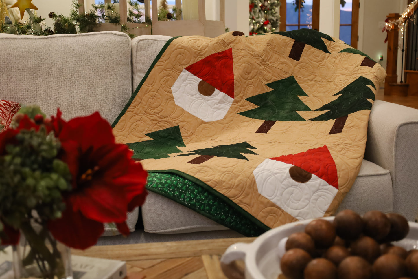 Gnomes Gone Wild  Pre-Cut Quilt Kit Featuring Gorgeous Moda Grunge