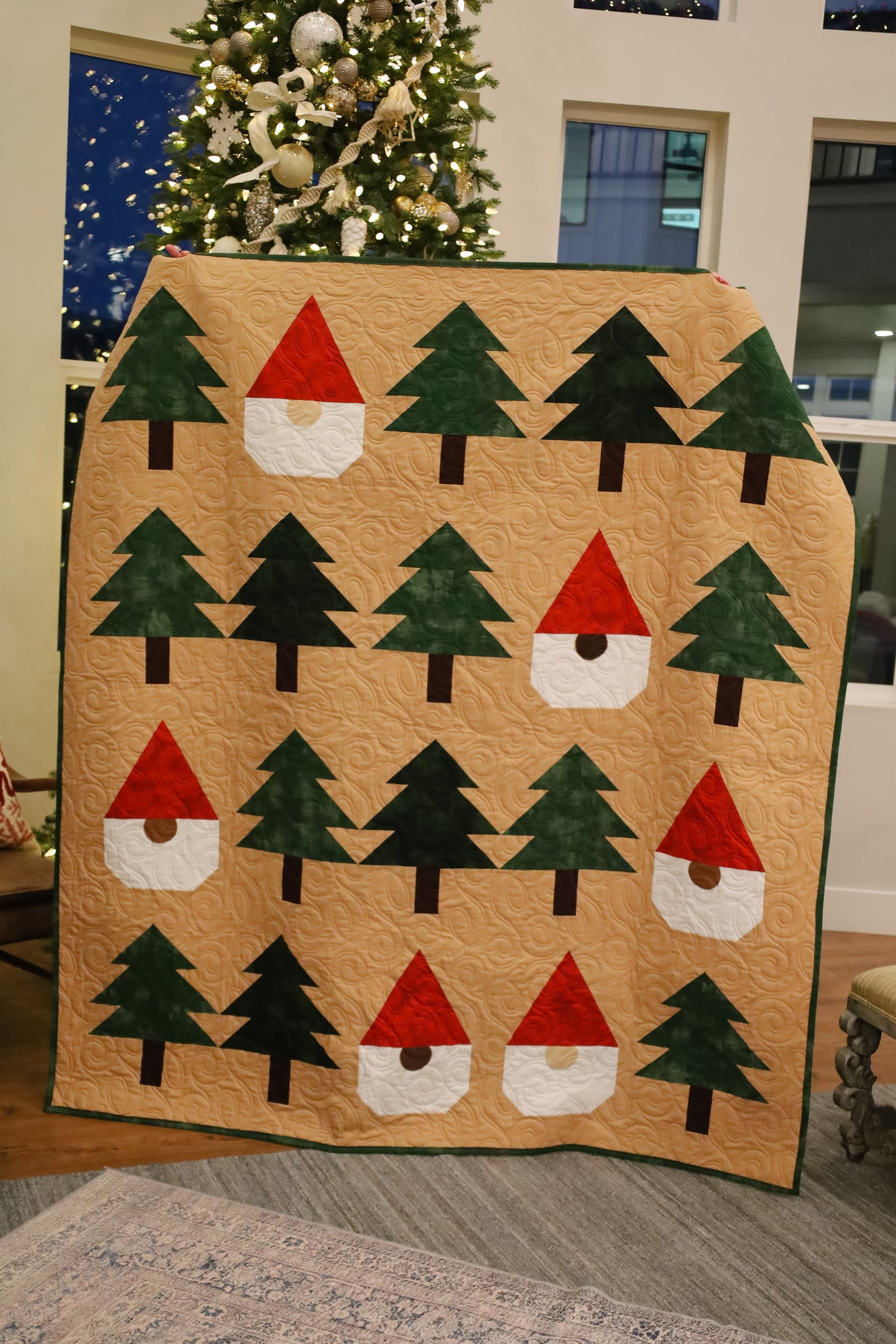 Gnomes Gone Wild  Pre-Cut Quilt Kit Featuring Gorgeous Moda Grunge