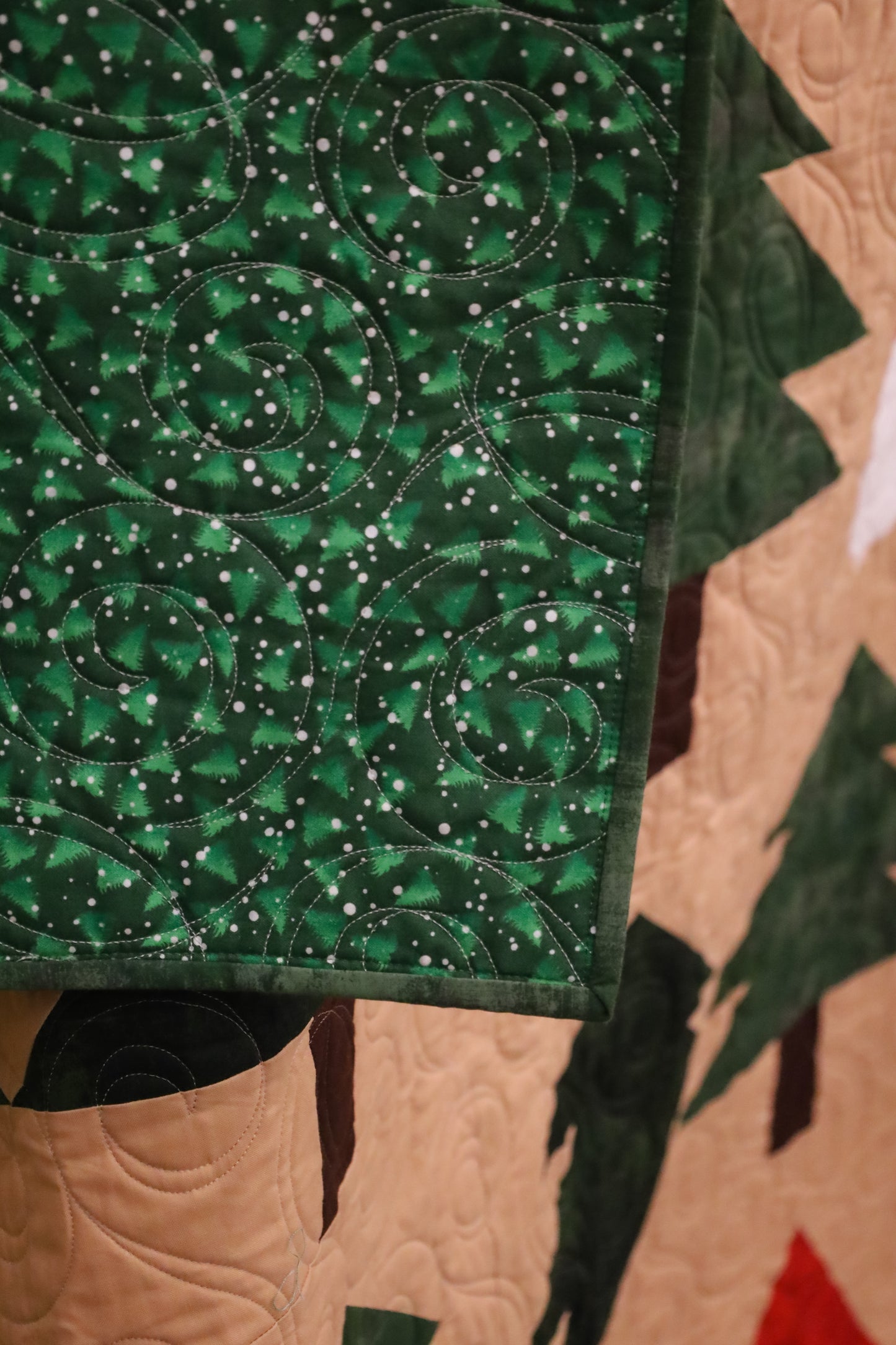 Tree Farm in  Green  Backing, 4 1/4 yards