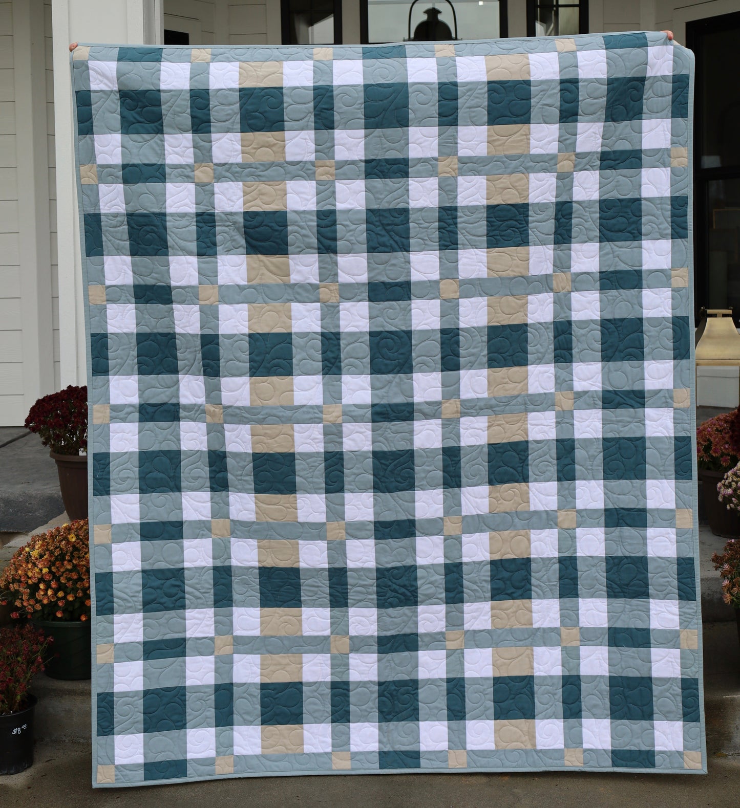 Toasty Tartan Blue  Precut Sew-Ready Quilt Kit featuring Riley Blake Confetti Cotton Solids
