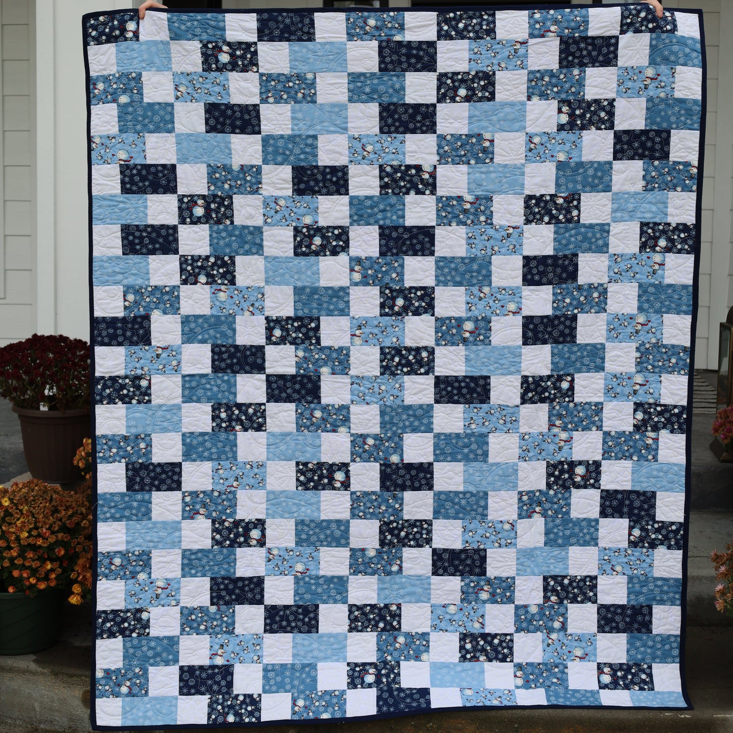 Brick Snowman Precut Quilt Kit (Backing Available)