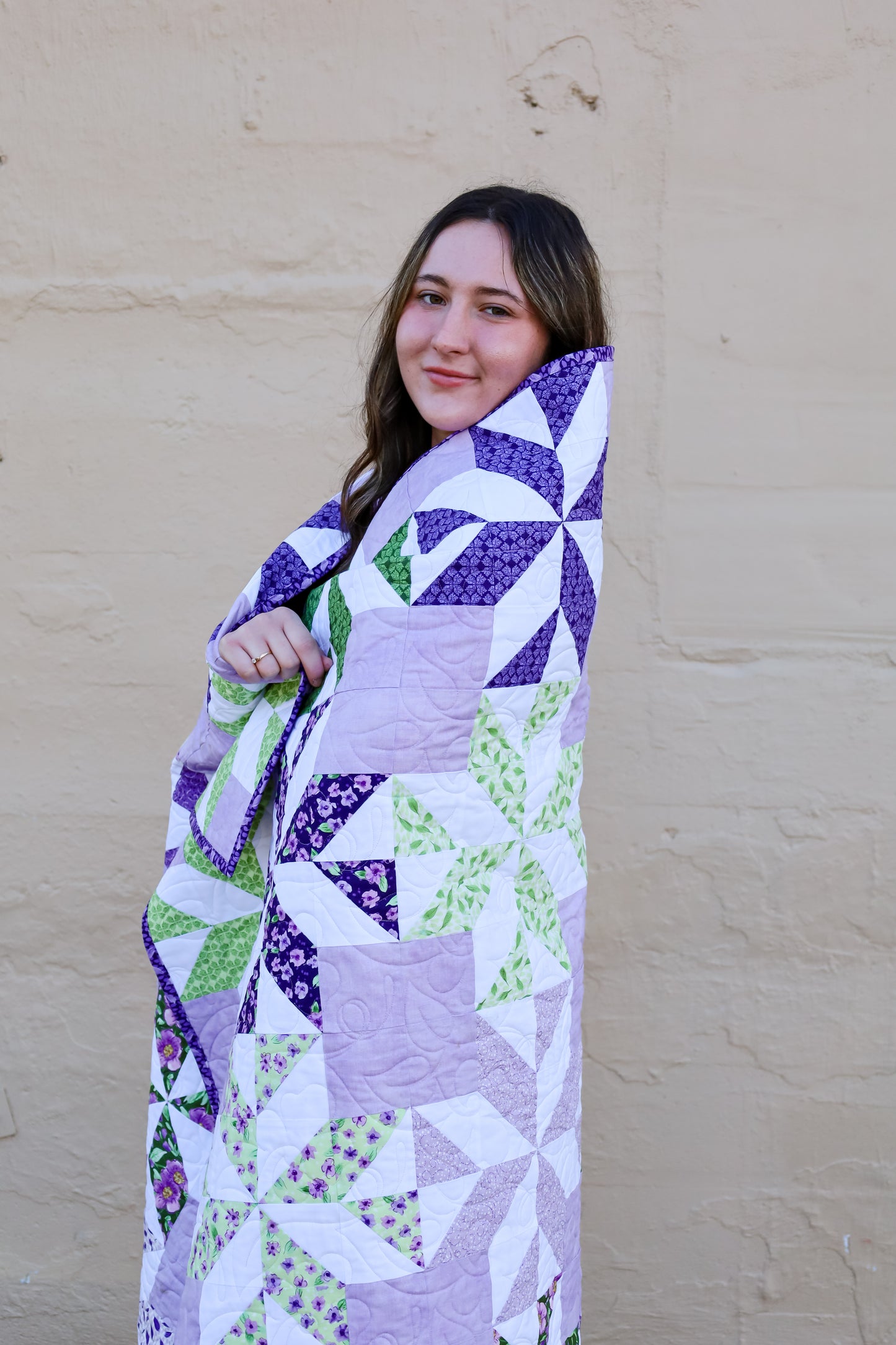 Patti Precut Sew-Ready Quilt Kit Featuring Riley Blake Plum Petals