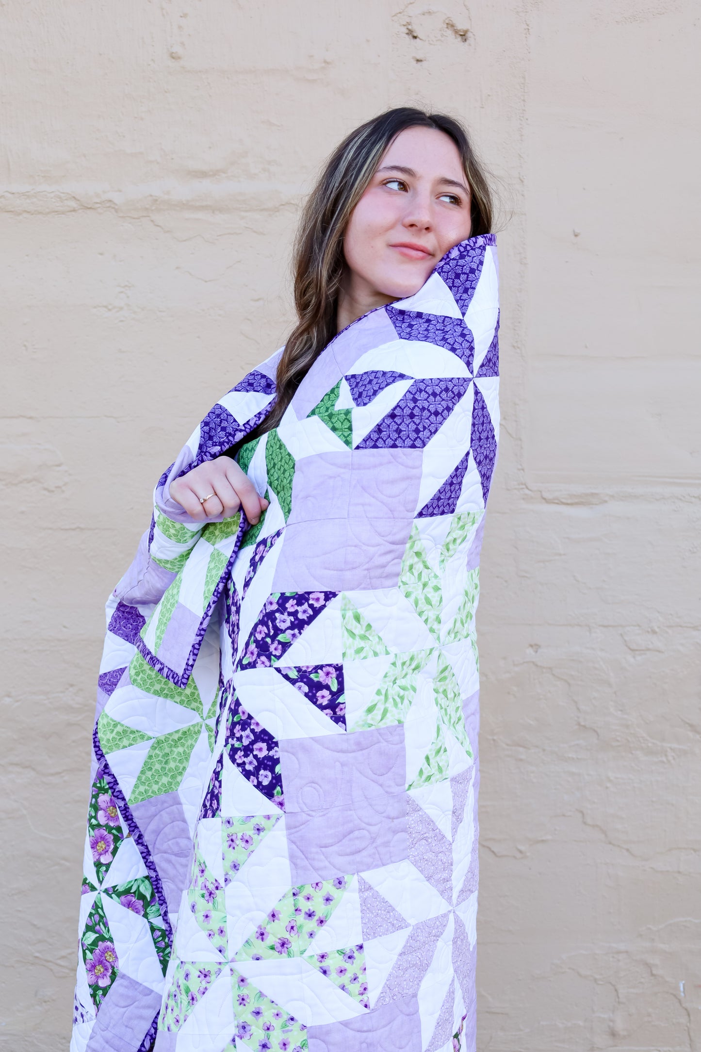 Patti Precut Sew-Ready Quilt Kit Featuring Riley Blake Plum Petals