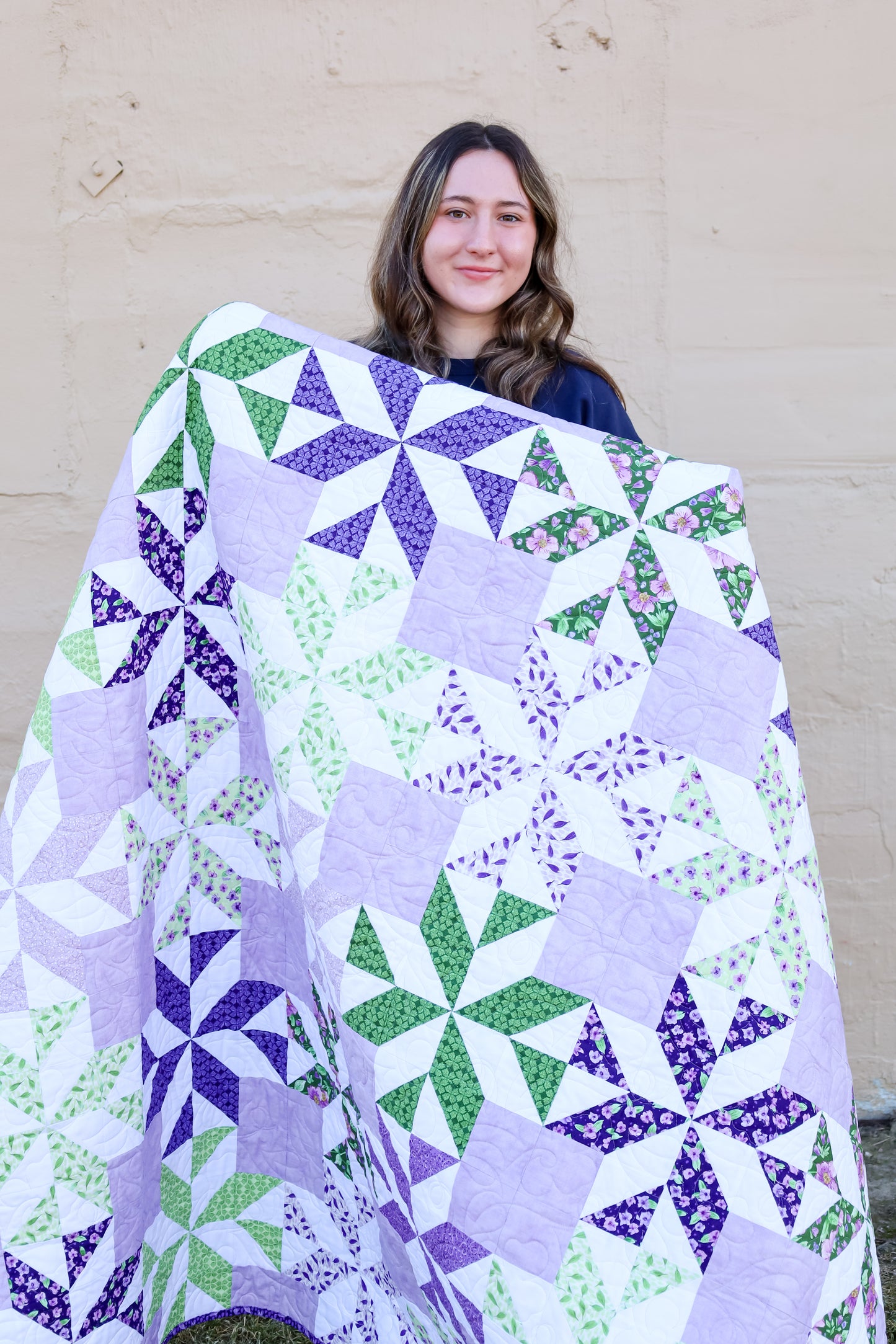 Patti Precut Sew-Ready Quilt Kit Featuring Riley Blake Plum Petals