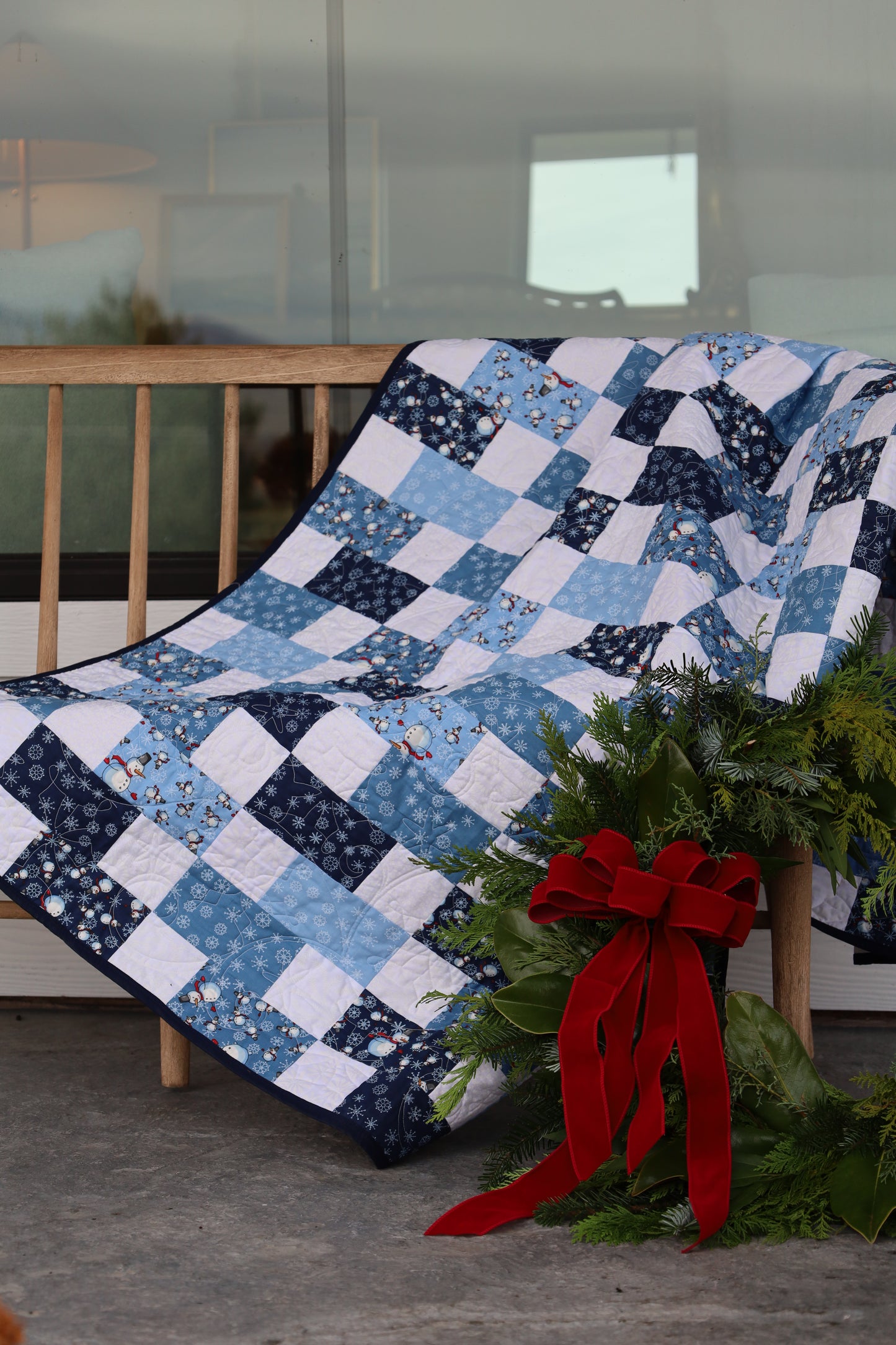 Brick Snowman Precut Quilt Kit (Backing Available)