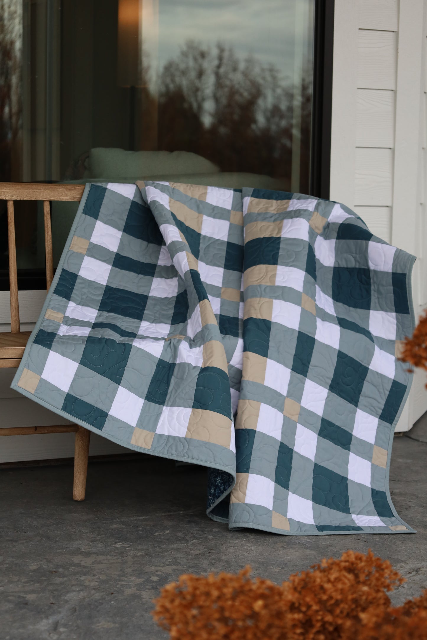 Toasty Tartan Blue  Precut Sew-Ready Quilt Kit featuring Riley Blake Confetti Cotton Solids