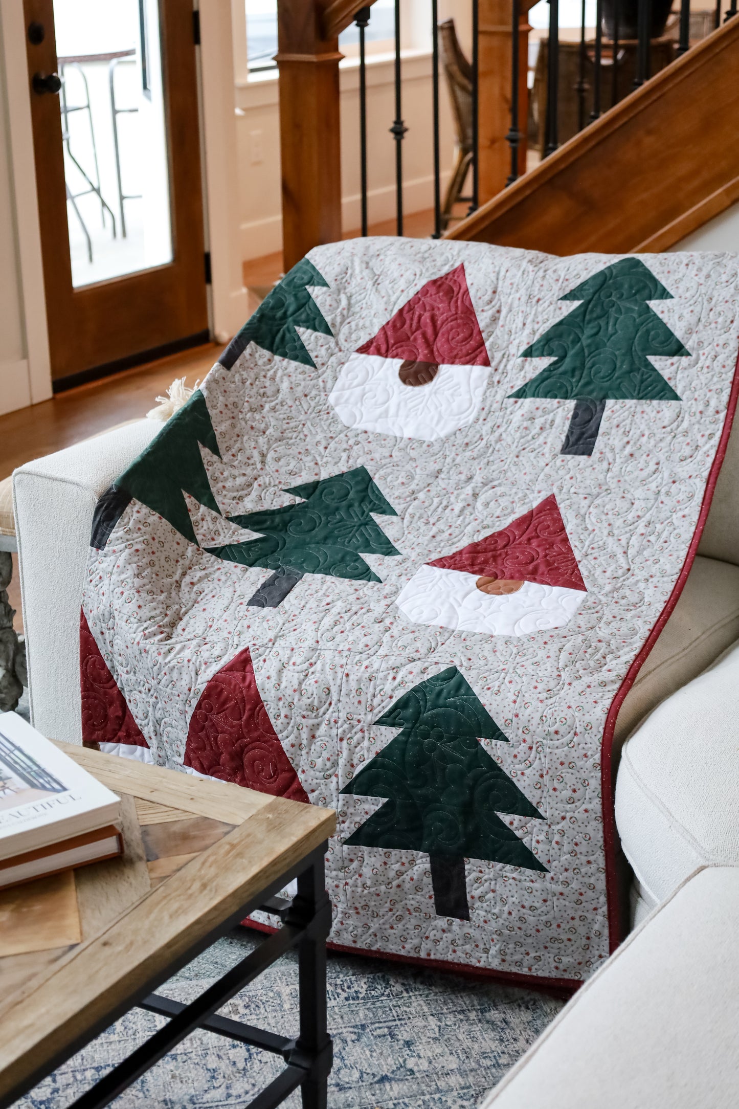 Gnomes Gone Wild in Greige Pre-Cut Quilt Kit Ready to sew