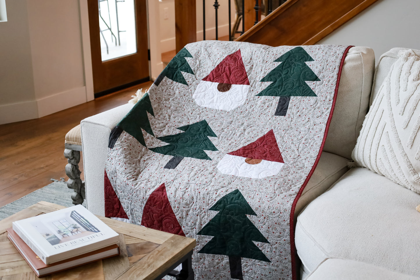 Gnomes Gone Wild in Greige Pre-Cut Quilt Kit Ready to sew