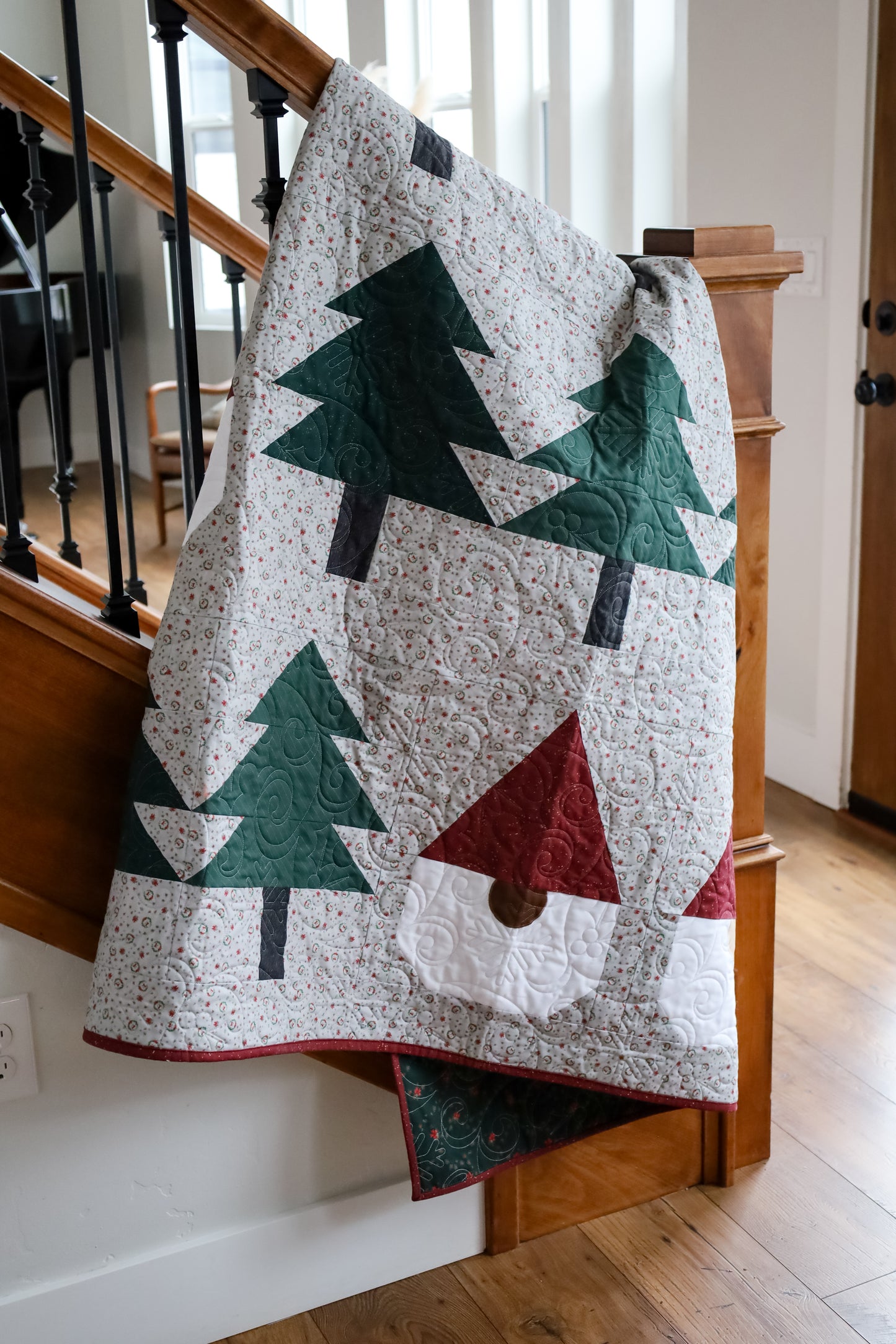 Gnomes Gone Wild in Greige Pre-Cut Quilt Kit Ready to sew